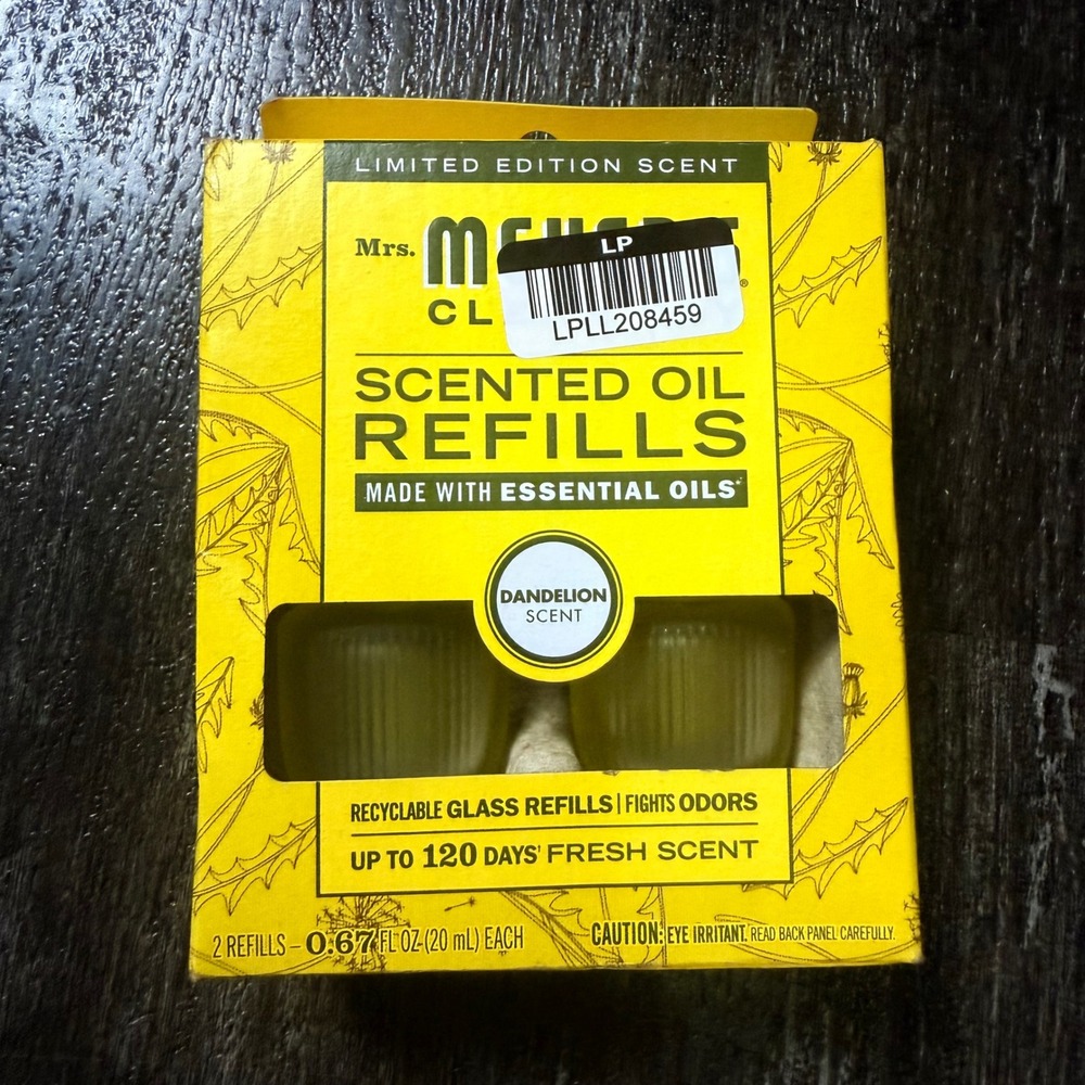 Mrs. Meyers Scented Oil Refills Unisex 2pk Dandelion Limited Edition Scent